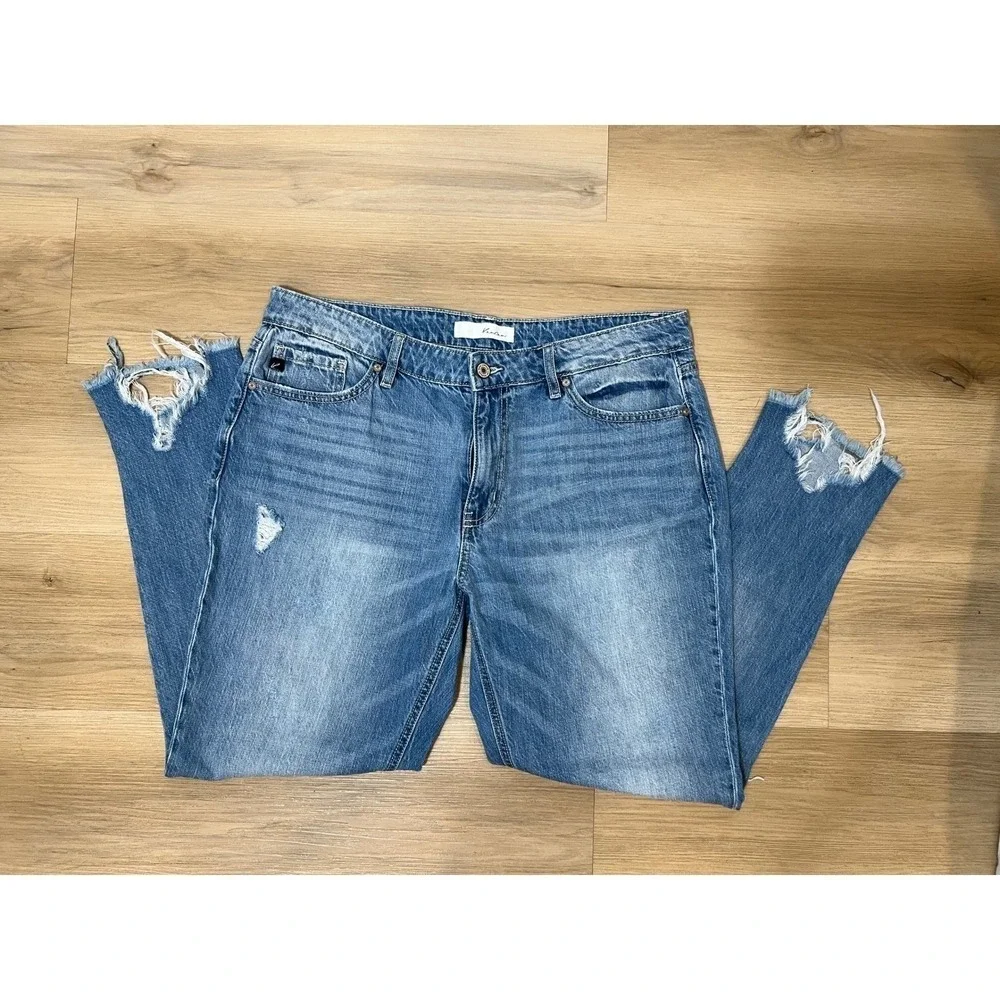Women's Distressed‎ Frayed Hem Ankle Skinny Jeans 13/30 (inseam 27.5 waist 17.5)